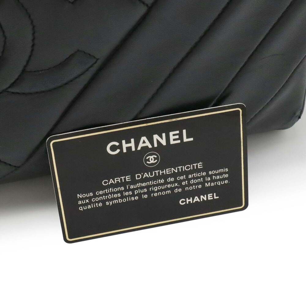 CHANEL Black Lambskin Leather Logo Shoulder Bag - Picture 10 of 10